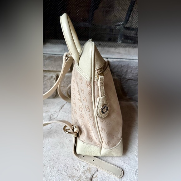 Vintage Dooney & Bourke Beige Canvas Logo Backpack with Cream Leather Trim main image 8